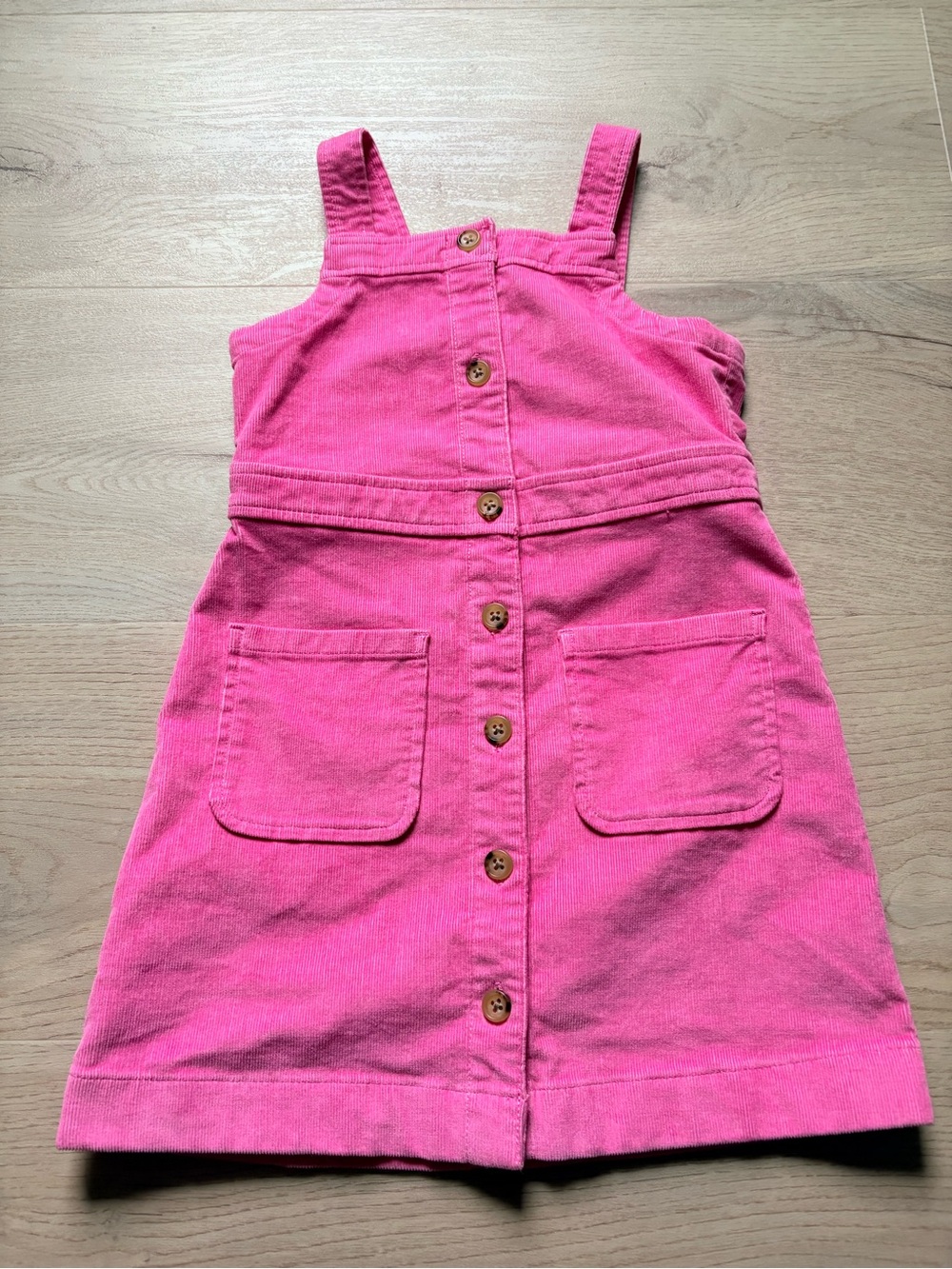 Girls J Crew Crewcuts Pink Corduroy Button-Front Dress Sz 6
